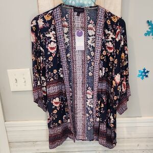 NWT Artesia Women's Sz S Floral 3/4 Sleeve Open Front Cardigan